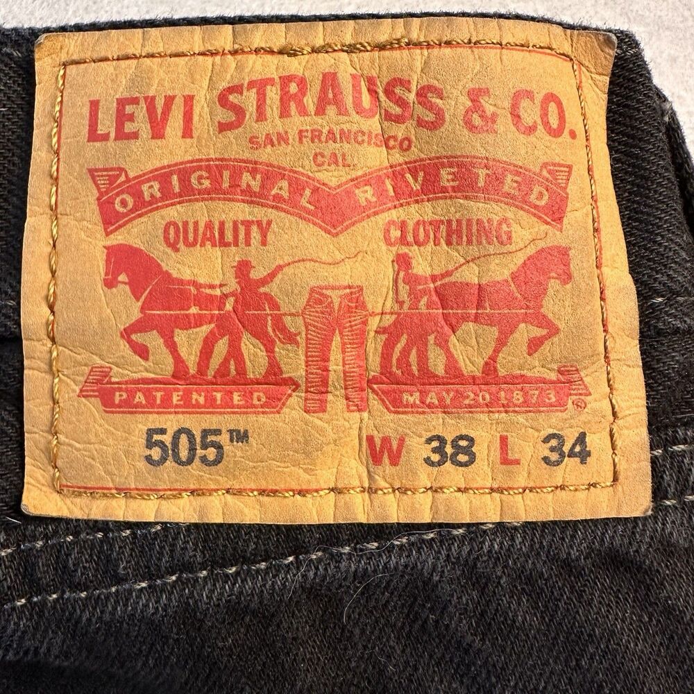 Levi's 505 Regular Fit Jeans - Black, 38x34
